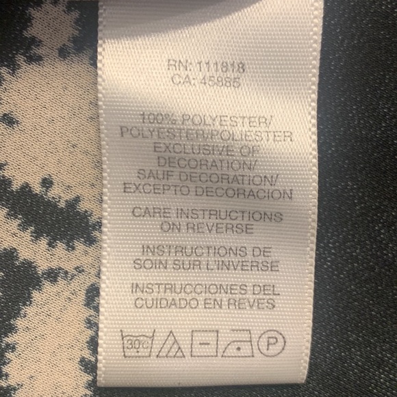 MICHAEL Michael Kors V-neck Tie Belt Midi Dress Black Cream Floral Size Medium - Picture 15 of 16